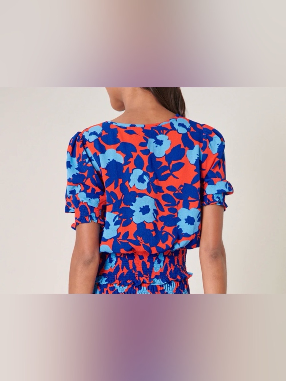 SUGARLIPS Matador Floral Eclipse Smocked Top NWT - Picture 2 of 9
